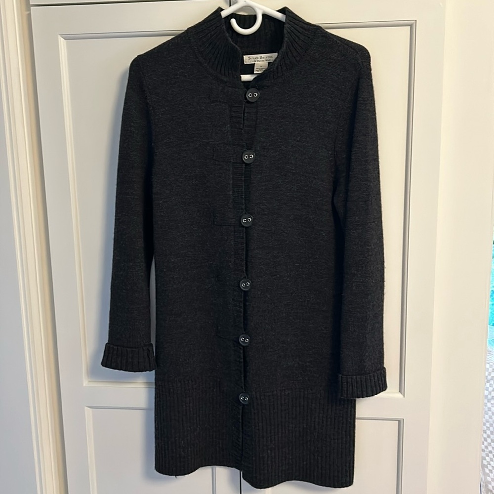 Susan Bristol charcoal Gray Long Swayer/Jacket